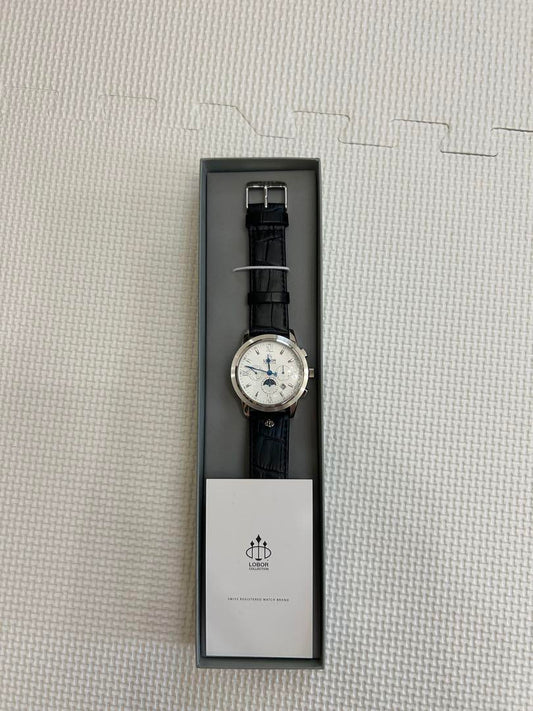 LOBOR Moon Face Automatic Watch Triple Calendar Skeleton