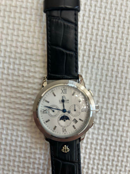 LOBOR Moon Face Automatic Watch Triple Calendar Skeleton