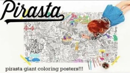 New Pirasta Coloring Poster Set 4 Pieces