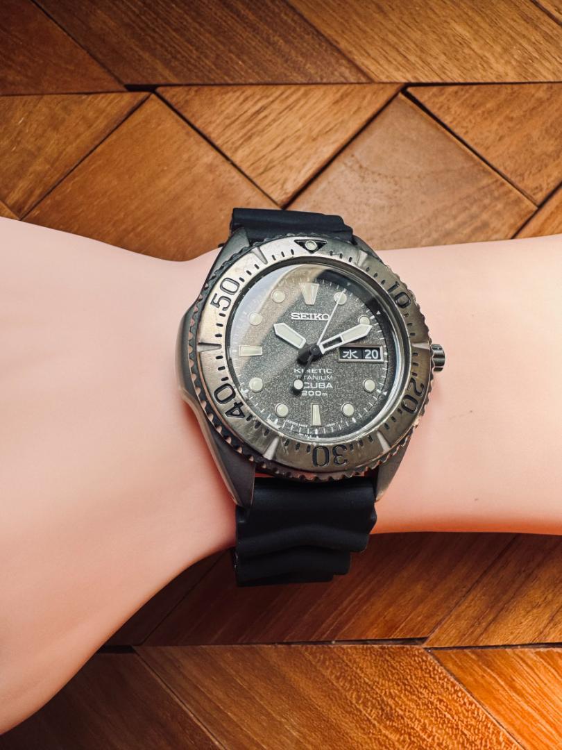 SEIKO 5M63-0B40 Seiko Diver Kinetic Titanium Excellent Condition