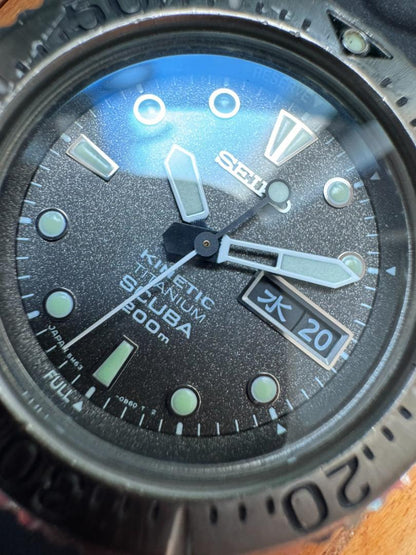 SEIKO 5M63-0B40 Seiko Diver Kinetic Titanium Excellent Condition