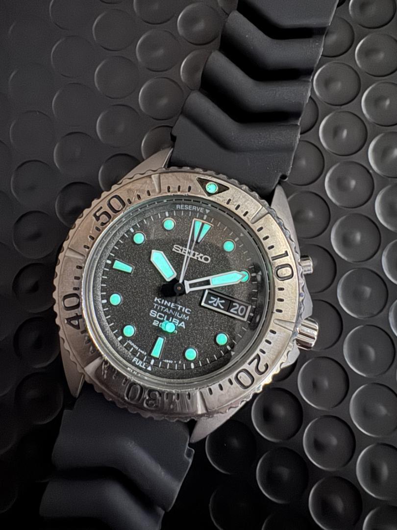 SEIKO 5M63-0B40 Seiko Diver Kinetic Titanium Excellent Condition