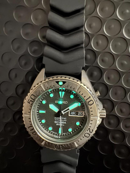 SEIKO 5M63-0B40 Seiko Diver Kinetic Titanium Excellent Condition