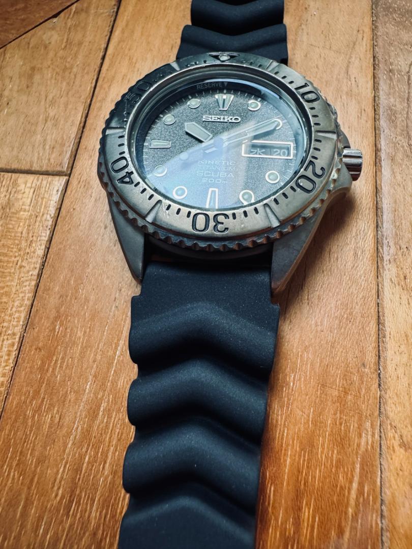 SEIKO 5M63-0B40 Seiko Diver Kinetic Titanium Excellent Condition