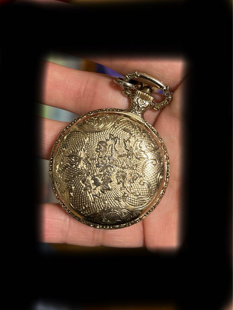 Antique PICO ANTIMAGNETIC Wound Pocket Watch Bird Carving