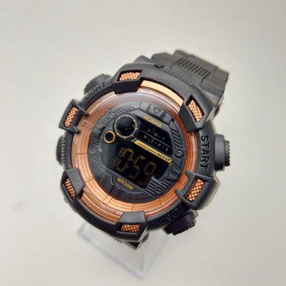 LED Multi-Functional Digital Watch Unisex Black Gold