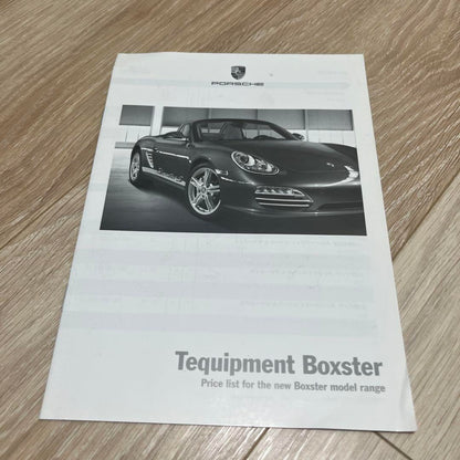 Porsche Boxster Catalog 987 Late Period Price List, Option Catalog Included