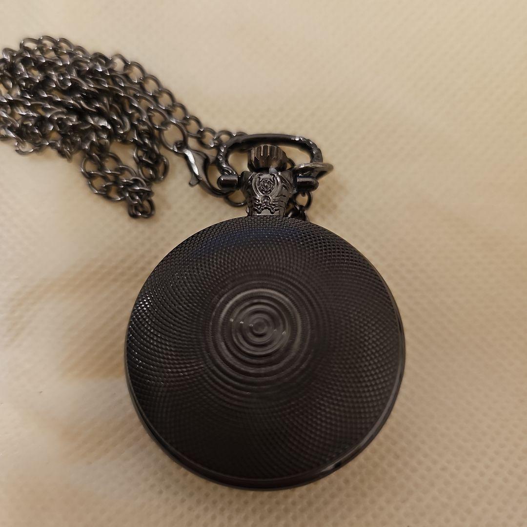 Unused item Black Crow Design Pocket Watch Black Quartz Watch Mini Watch