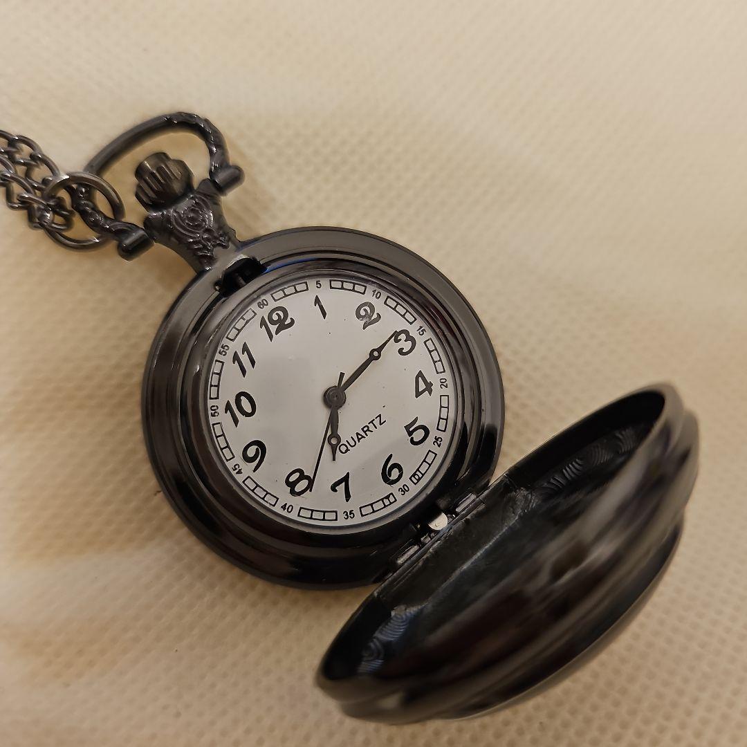 Unused item Black Crow Design Pocket Watch Black Quartz Watch Mini Watch