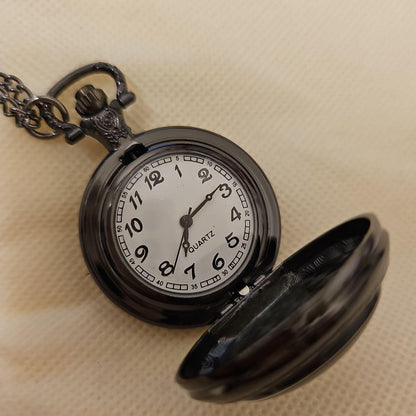 Unused item Black Crow Design Pocket Watch Black Quartz Watch Mini Watch