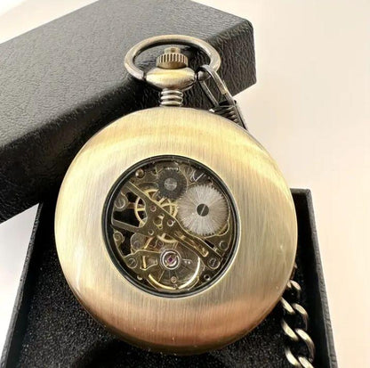 Pocket Watch Wooden Decoration Automatic Winding