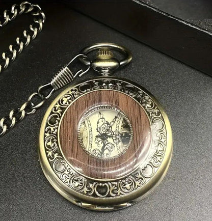 Pocket Watch Wooden Decoration Automatic Winding