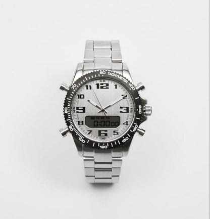 New ZARA Metal Strap Sports Watch Silver
