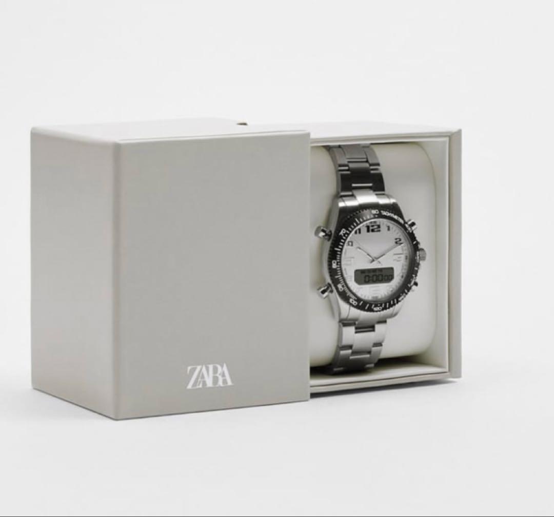 New ZARA Metal Strap Sports Watch Silver