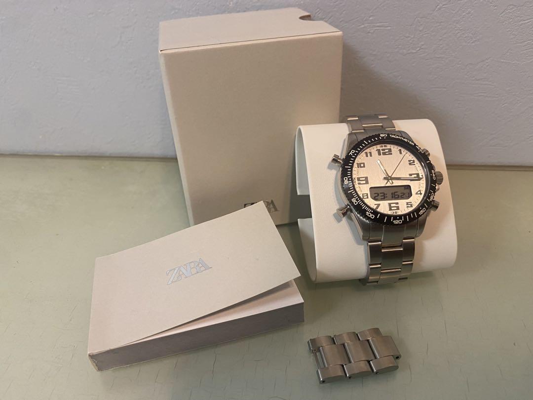 New ZARA Metal Strap Sports Watch Silver