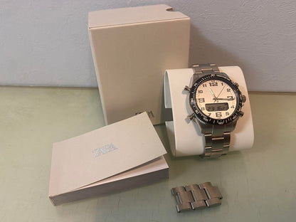 New ZARA Metal Strap Sports Watch Silver