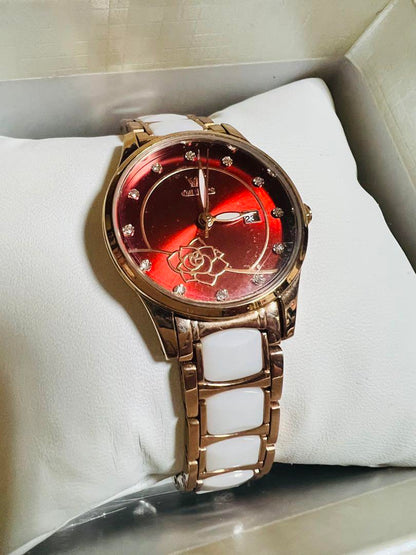 New OLEVS Red Rose Design Quartz Watch