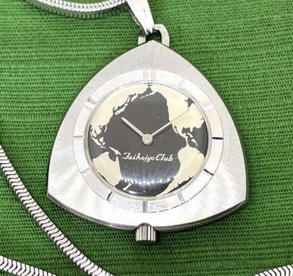 Old Winding Pocket Watch Pacific Club Globe Design Pendantic Watch Product Ricoh