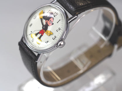 Vintage Mickey Mouse Mechanical Hand-Winding Wristwatch INGERSOLL Disney with Original Box