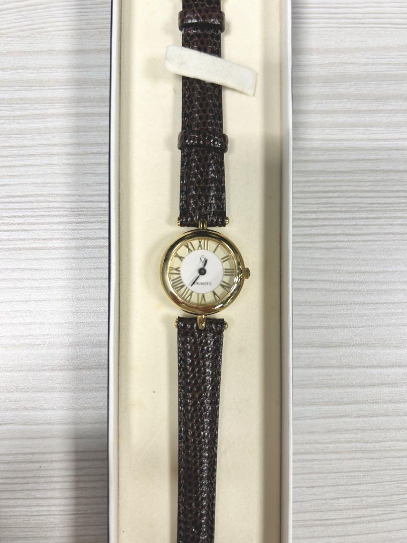 New MIKIMOTO Limited Edition Brown Leather Analog Watch