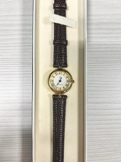 New MIKIMOTO Limited Edition Brown Leather Analog Watch