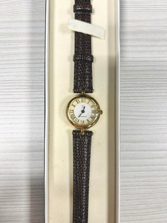 New MIKIMOTO Limited Edition Brown Leather Analog Watch