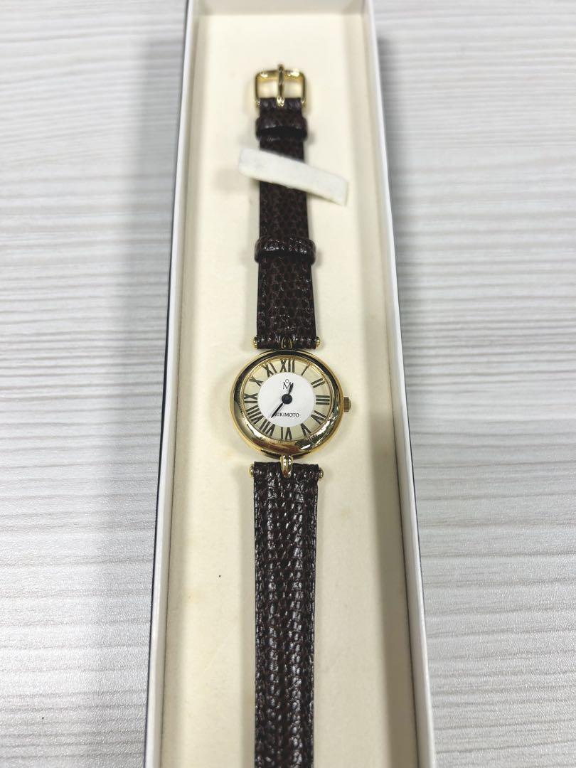 New MIKIMOTO Limited Edition Brown Leather Analog Watch