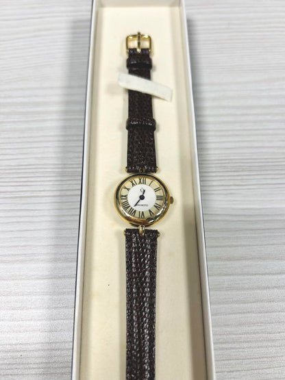 New MIKIMOTO Limited Edition Brown Leather Analog Watch