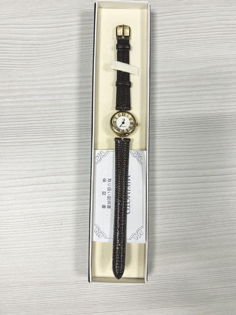 New MIKIMOTO Limited Edition Brown Leather Analog Watch