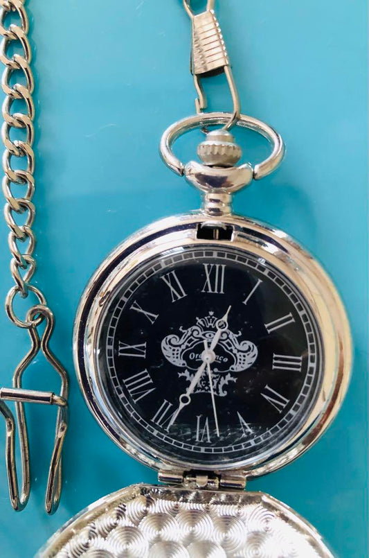 Silver Pocket Watch with Decorative Dial