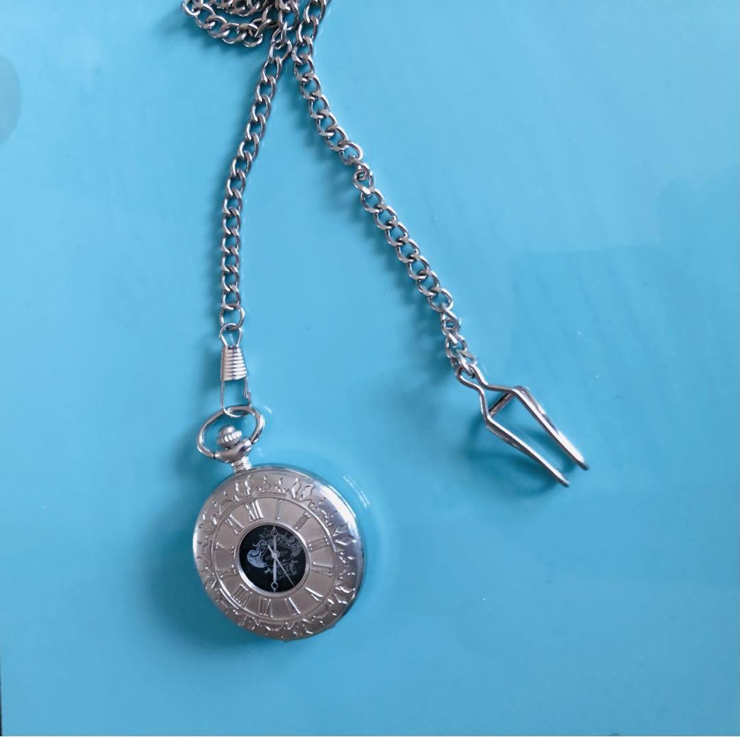 Silver Pocket Watch with Decorative Dial