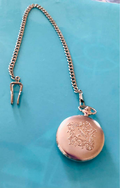 Silver Pocket Watch with Decorative Dial