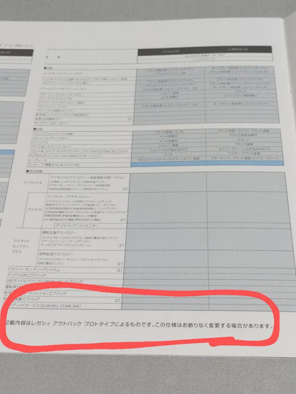 Subaru Final Type Outback Catalog (Prototype)