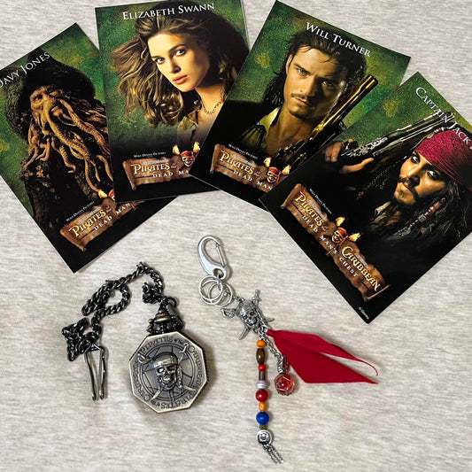 Pirates of the Caribbean Pocket Watch Skull Design Key Holder