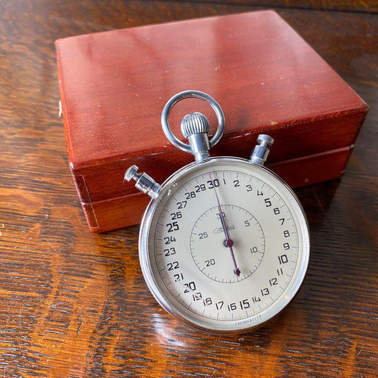 Vintage Soviet Slava Split Second Watch with Box