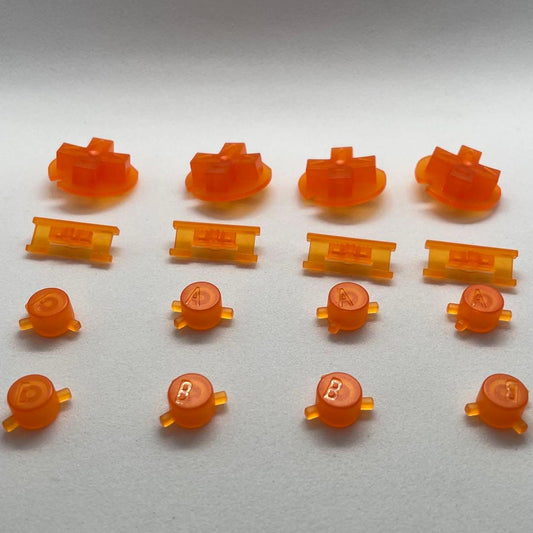 Game Boy Color Button Set (Clear Orange) 4-Piece Replacement