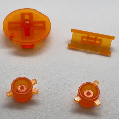 Game Boy Color Button Set (Clear Orange) 4-Piece Replacement