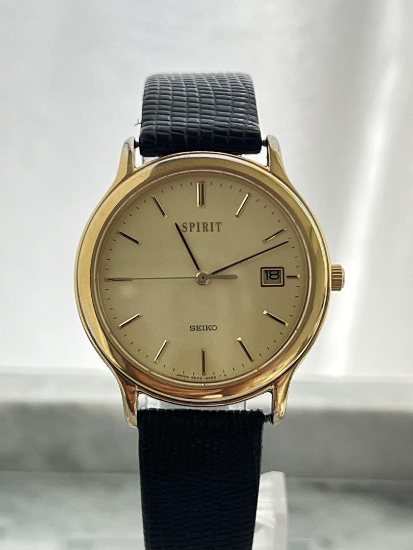 Battery Replaced Excellent Condition SEIKO SPIRIT DATE GOLD Spirit