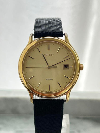 Battery Replaced Excellent Condition SEIKO SPIRIT DATE GOLD Spirit