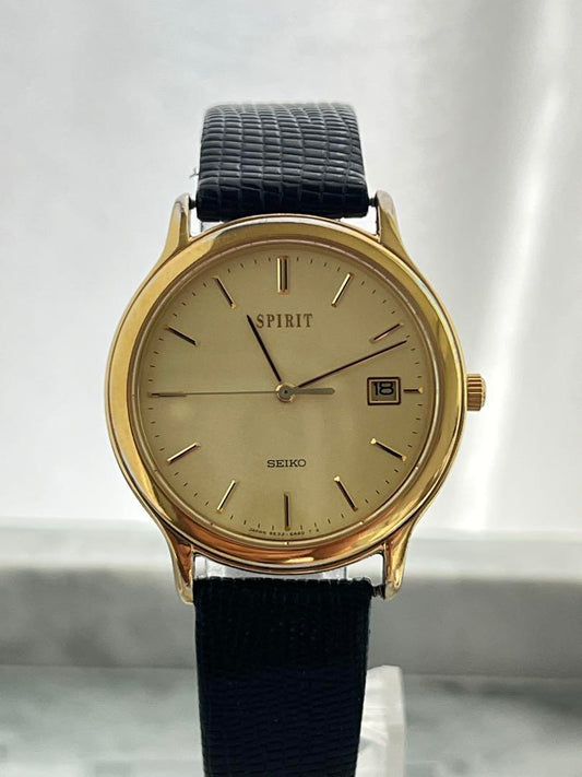 Battery Replaced Excellent Condition SEIKO SPIRIT DATE GOLD Spirit