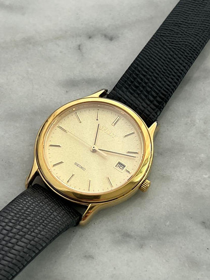 Battery Replaced Excellent Condition SEIKO SPIRIT DATE GOLD Spirit