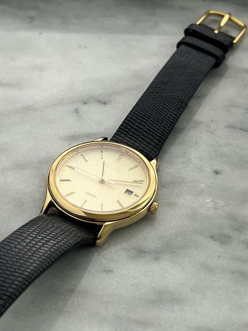 Battery Replaced Excellent Condition SEIKO SPIRIT DATE GOLD Spirit