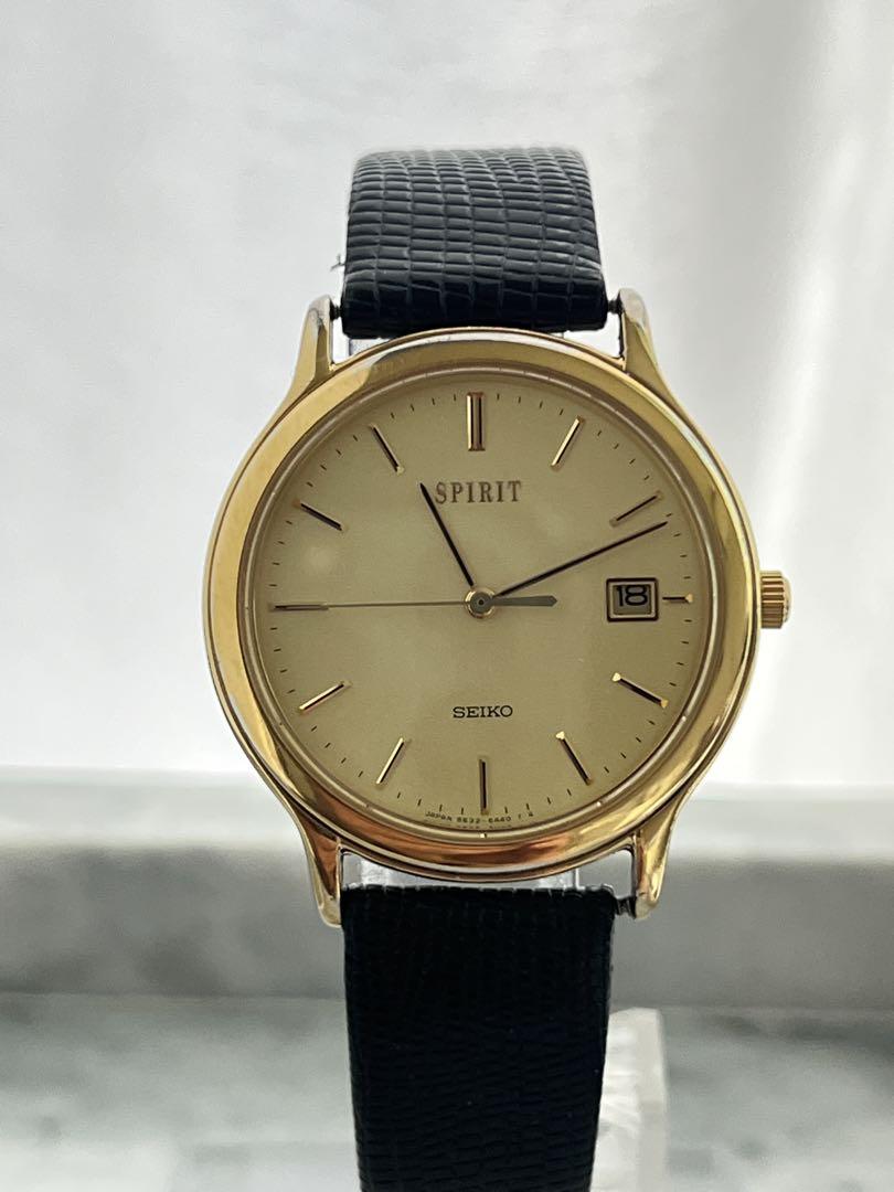 Battery Replaced Excellent Condition SEIKO SPIRIT DATE GOLD Spirit