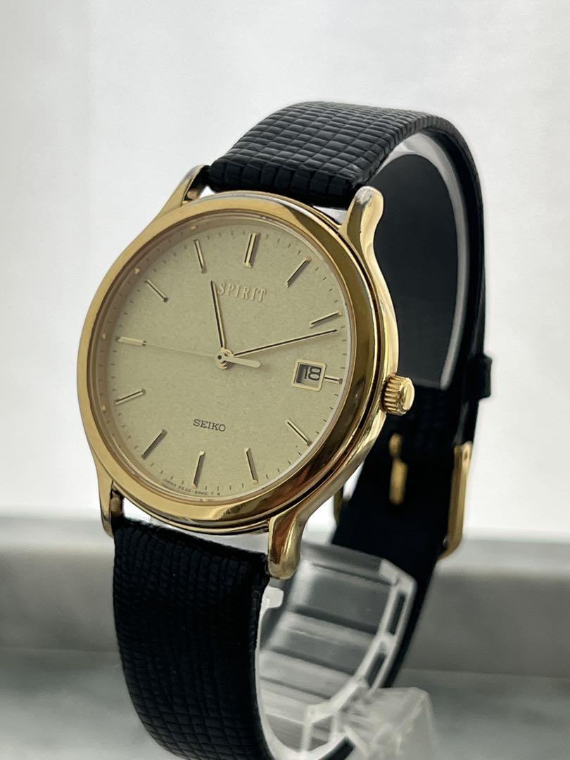 Battery Replaced Excellent Condition SEIKO SPIRIT DATE GOLD Spirit