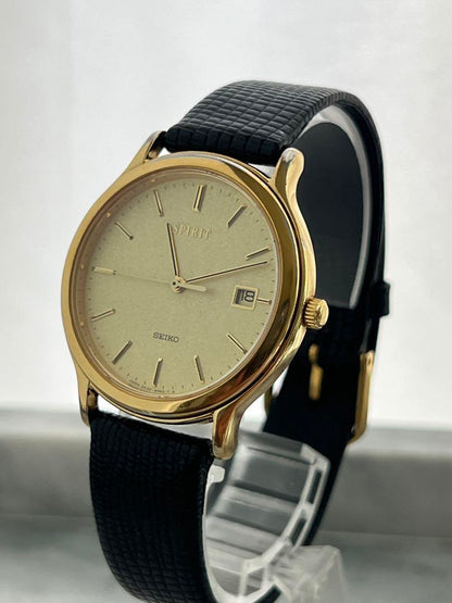 Battery Replaced Excellent Condition SEIKO SPIRIT DATE GOLD Spirit