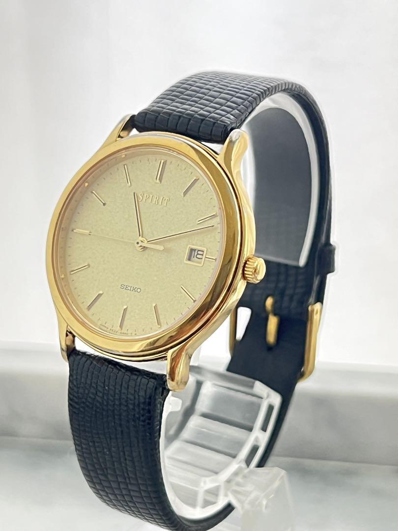Battery Replaced Excellent Condition SEIKO SPIRIT DATE GOLD Spirit