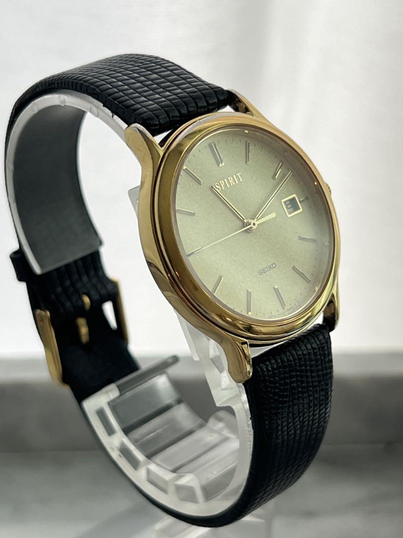 Battery Replaced Excellent Condition SEIKO SPIRIT DATE GOLD Spirit