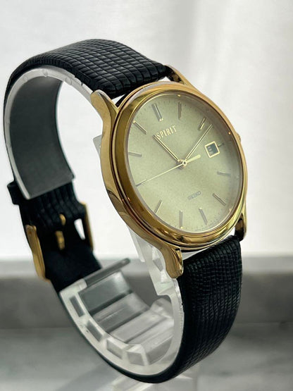 Battery Replaced Excellent Condition SEIKO SPIRIT DATE GOLD Spirit