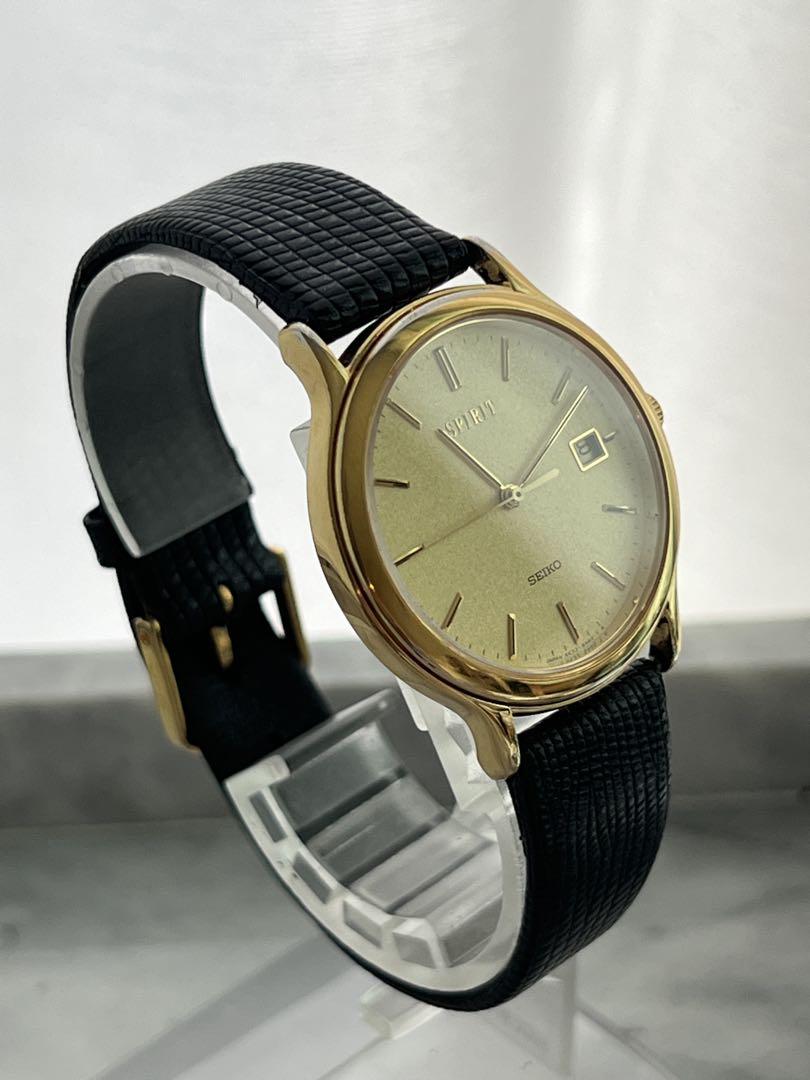 Battery Replaced Excellent Condition SEIKO SPIRIT DATE GOLD Spirit