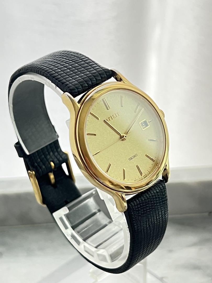 Battery Replaced Excellent Condition SEIKO SPIRIT DATE GOLD Spirit